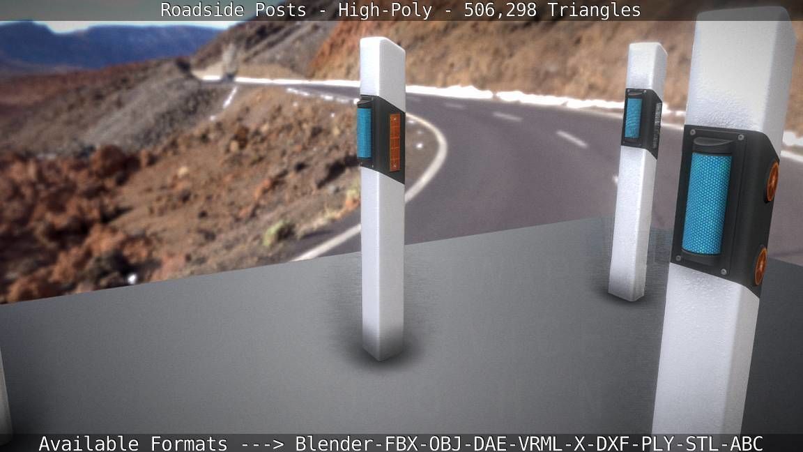 Roadside Posts High-Poly 3D model_119