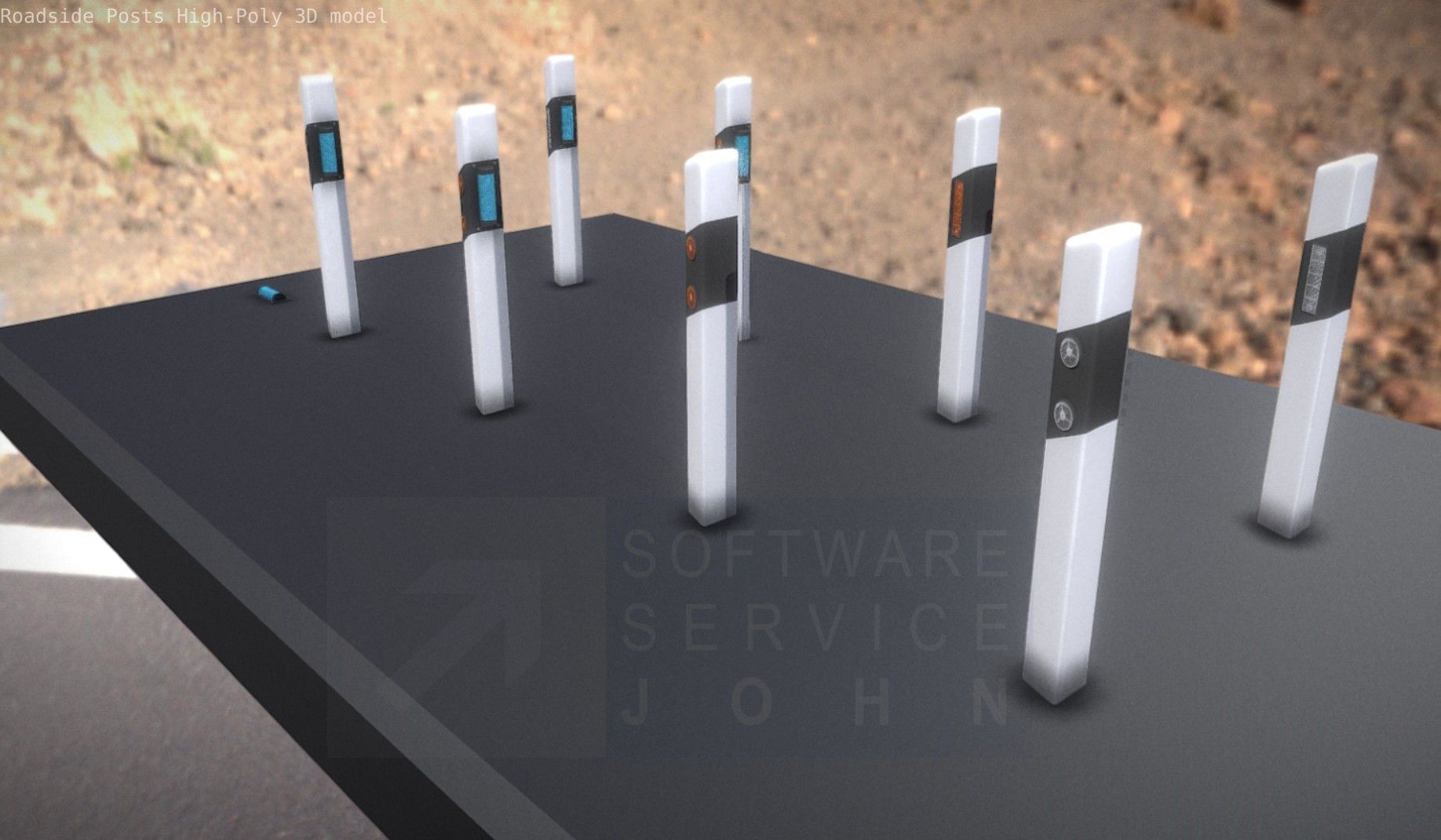 Roadside Posts High-Poly 3D model_56