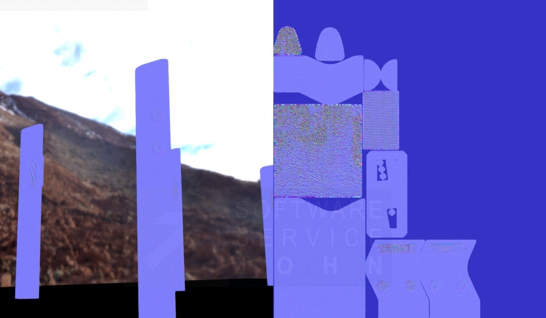 Roadside Posts High-Poly 3D model_65