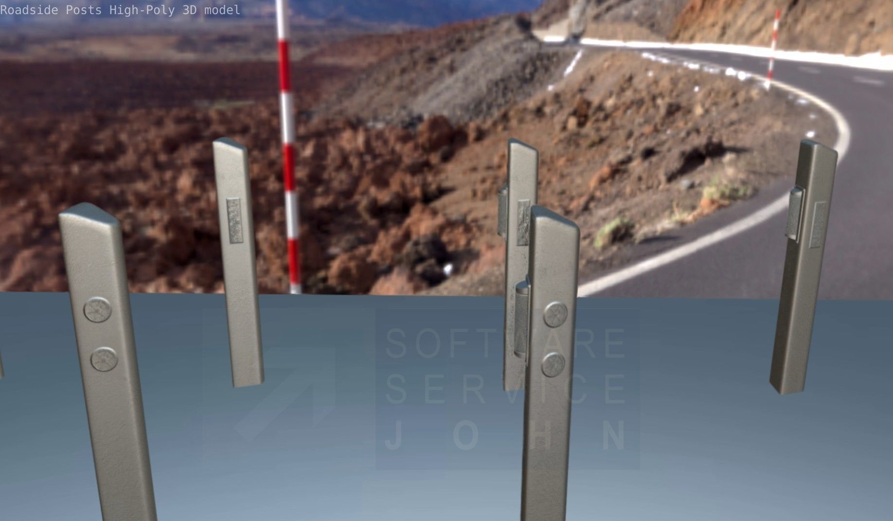 Roadside Posts High-Poly 3D model_68