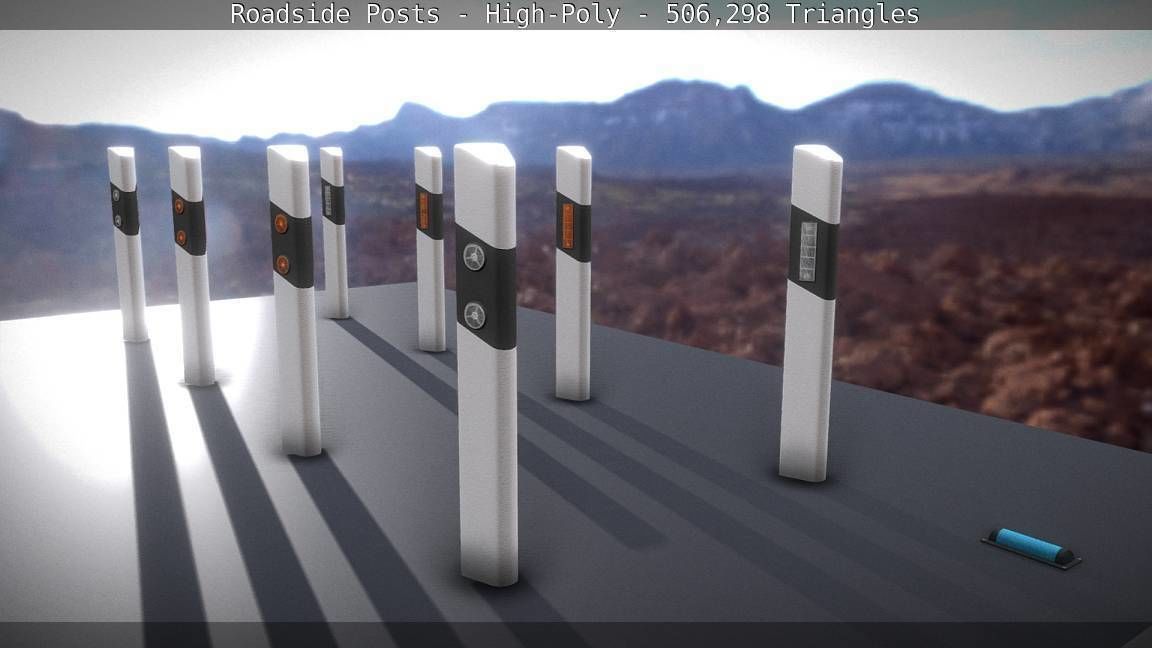 Roadside Posts High-Poly 3D model_74
