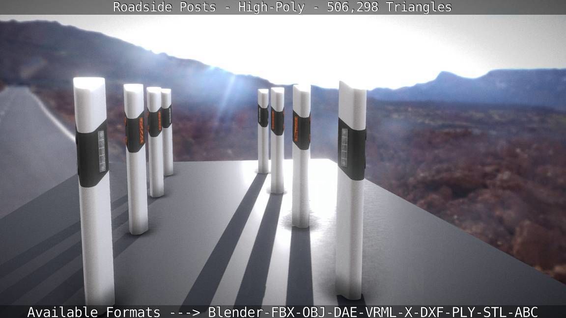Roadside Posts High-Poly 3D model_105
