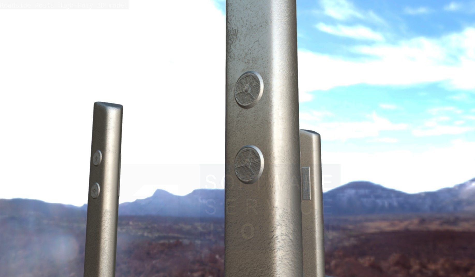 Roadside Posts High-Poly 3D model_69