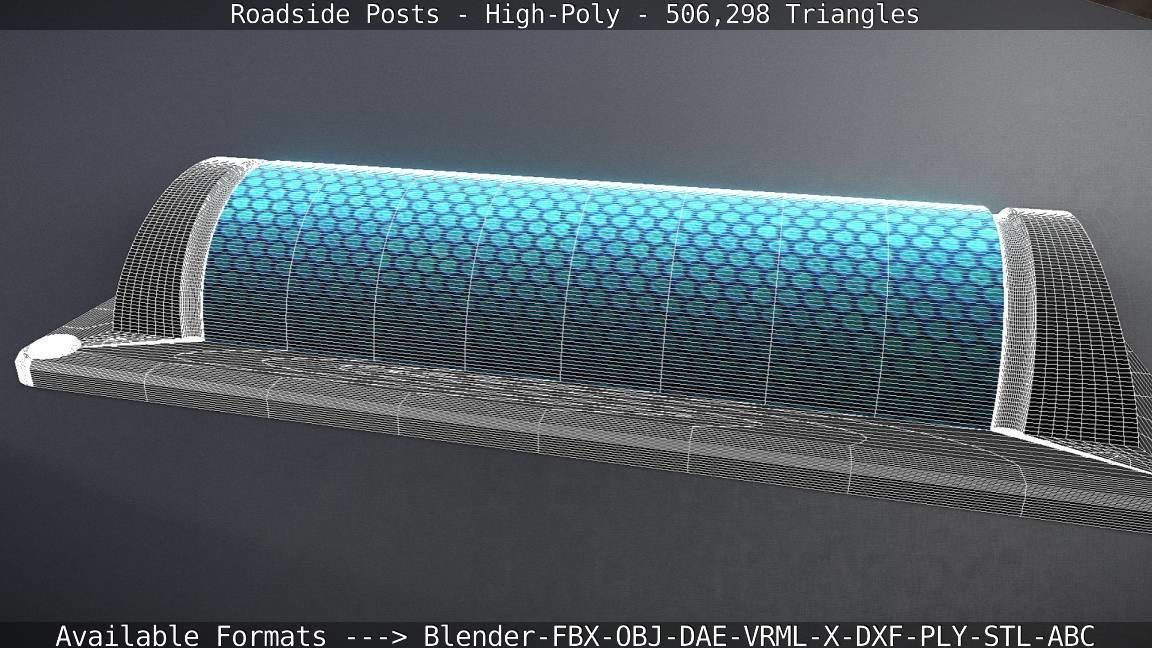 Roadside Posts High-Poly 3D model_140