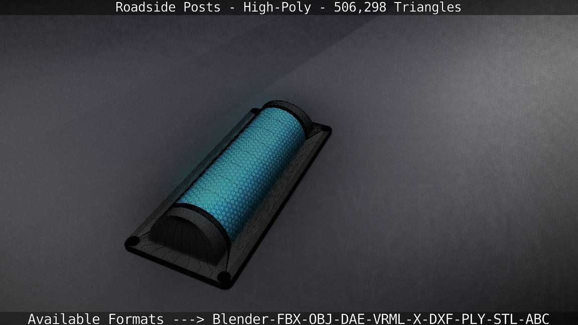 Roadside Posts High-Poly 3D model_124