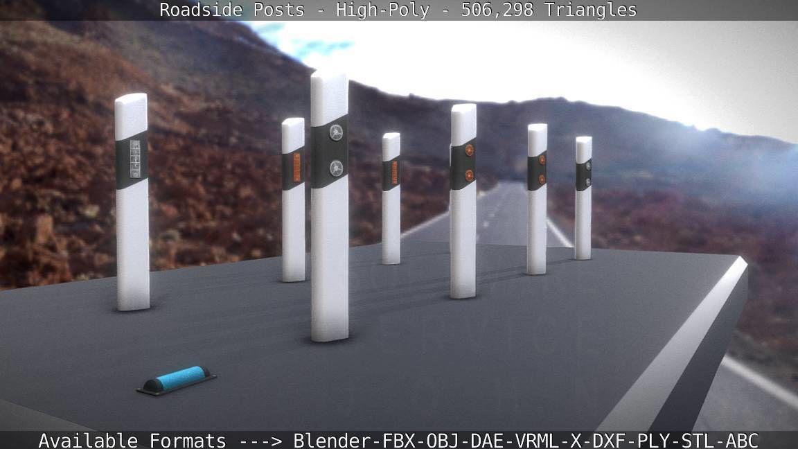 Roadside Posts High-Poly 3D model_78