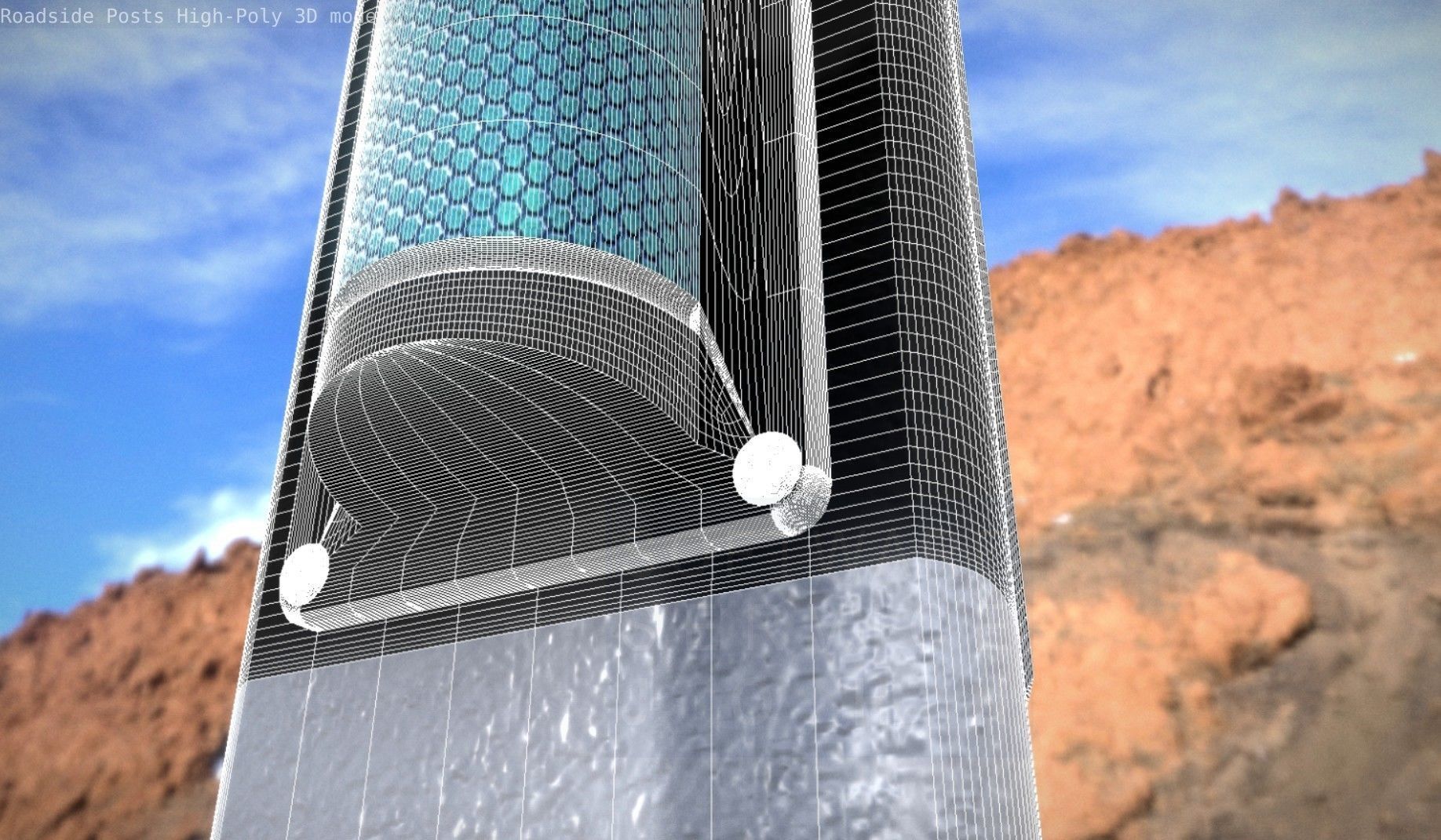 Roadside Posts High-Poly 3D model_48