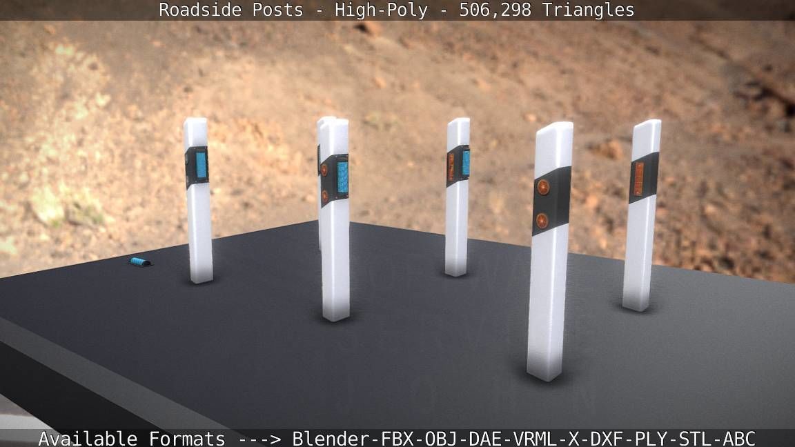 Roadside Posts High-Poly 3D model_87
