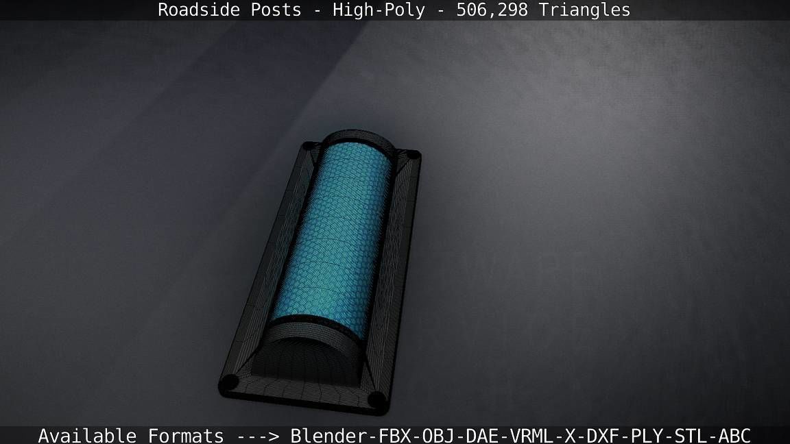 Roadside Posts High-Poly 3D model_126