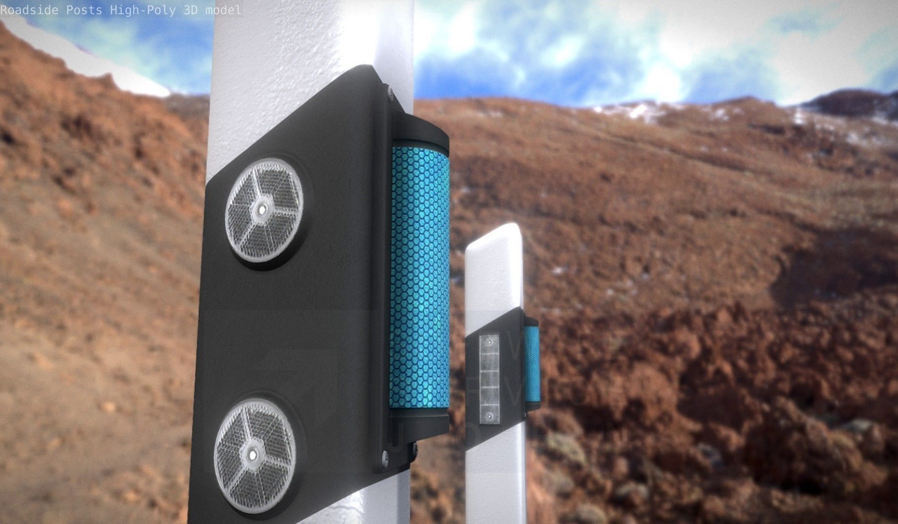 Roadside Posts High-Poly 3D model_41