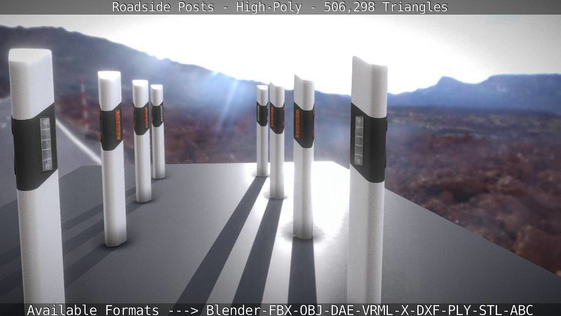 Roadside Posts High-Poly 3D model_101