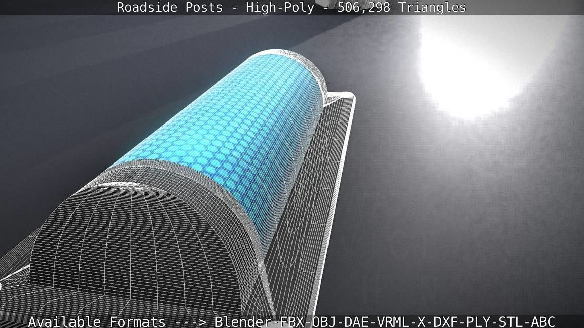Roadside Posts High-Poly 3D model_145