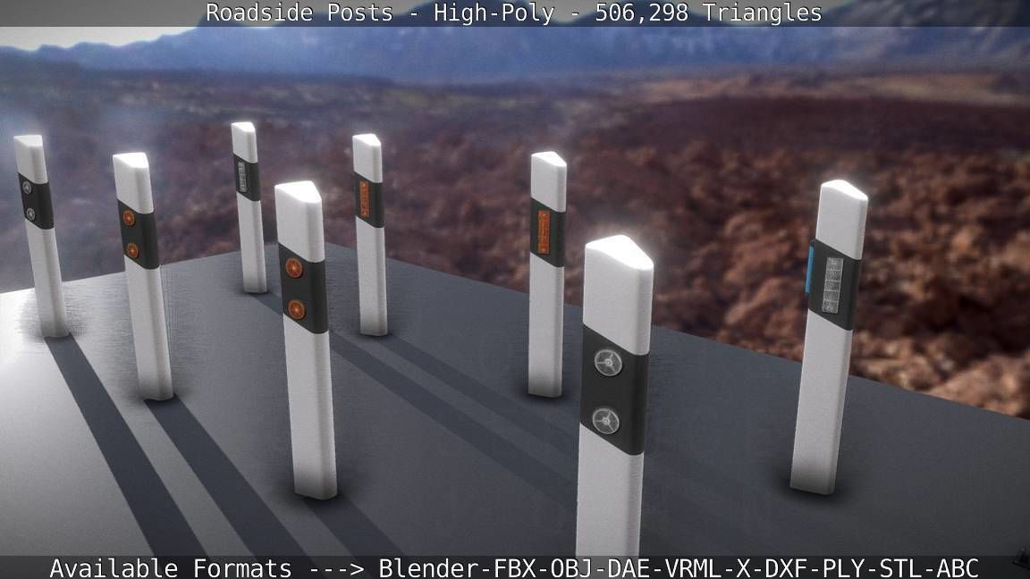Roadside Posts High-Poly 3D model_103