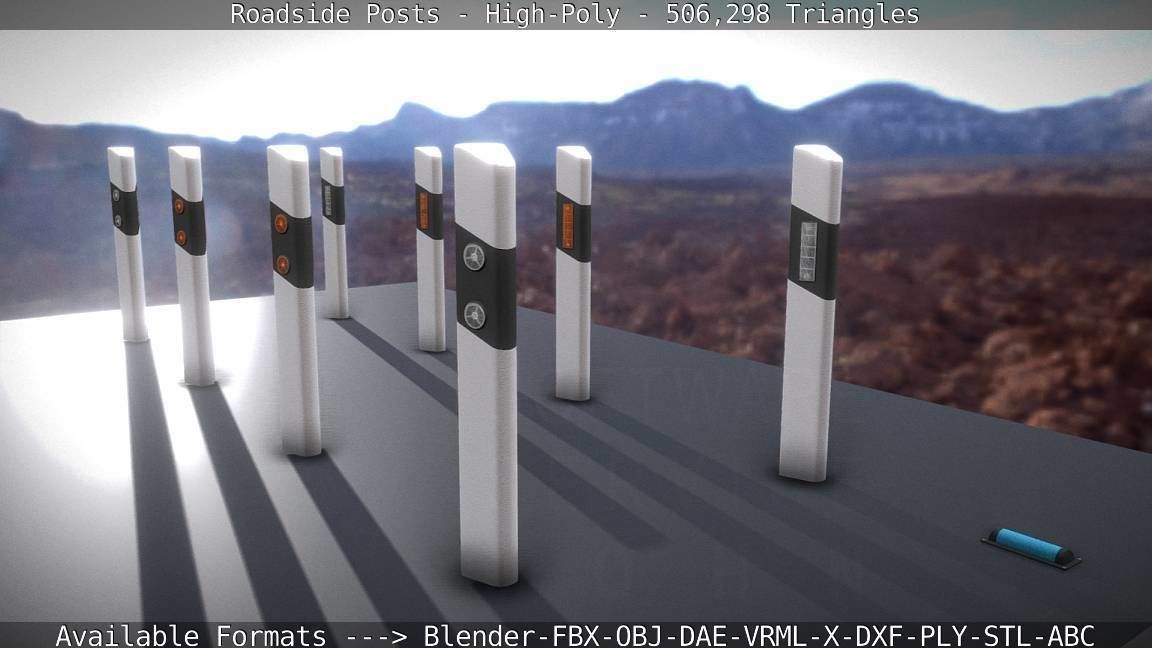 Roadside Posts High-Poly 3D model_73