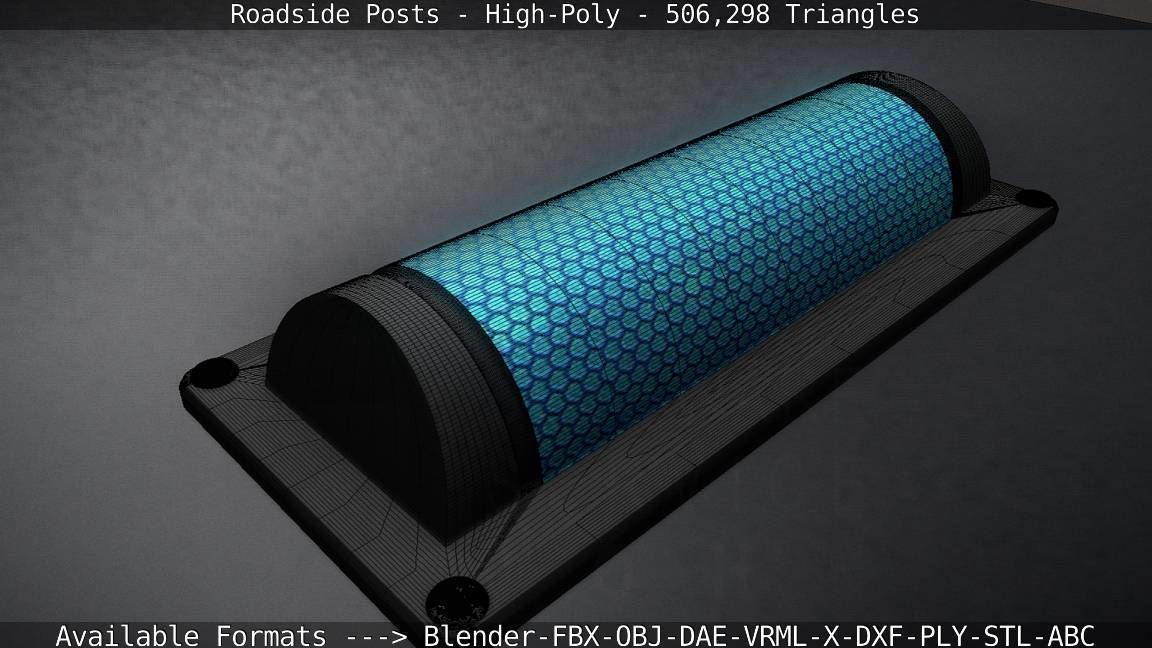 Roadside Posts High-Poly 3D model_134
