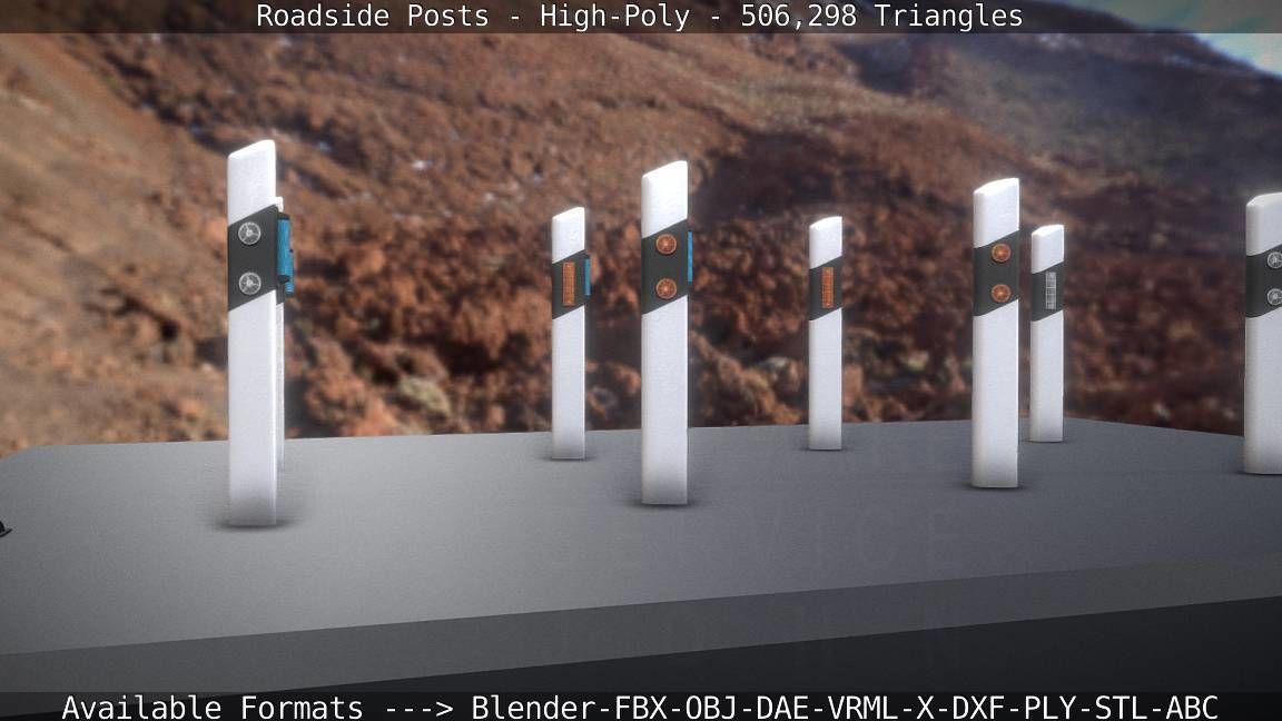 Roadside Posts High-Poly 3D model_85
