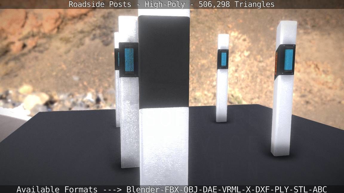 Roadside Posts High-Poly 3D model_122