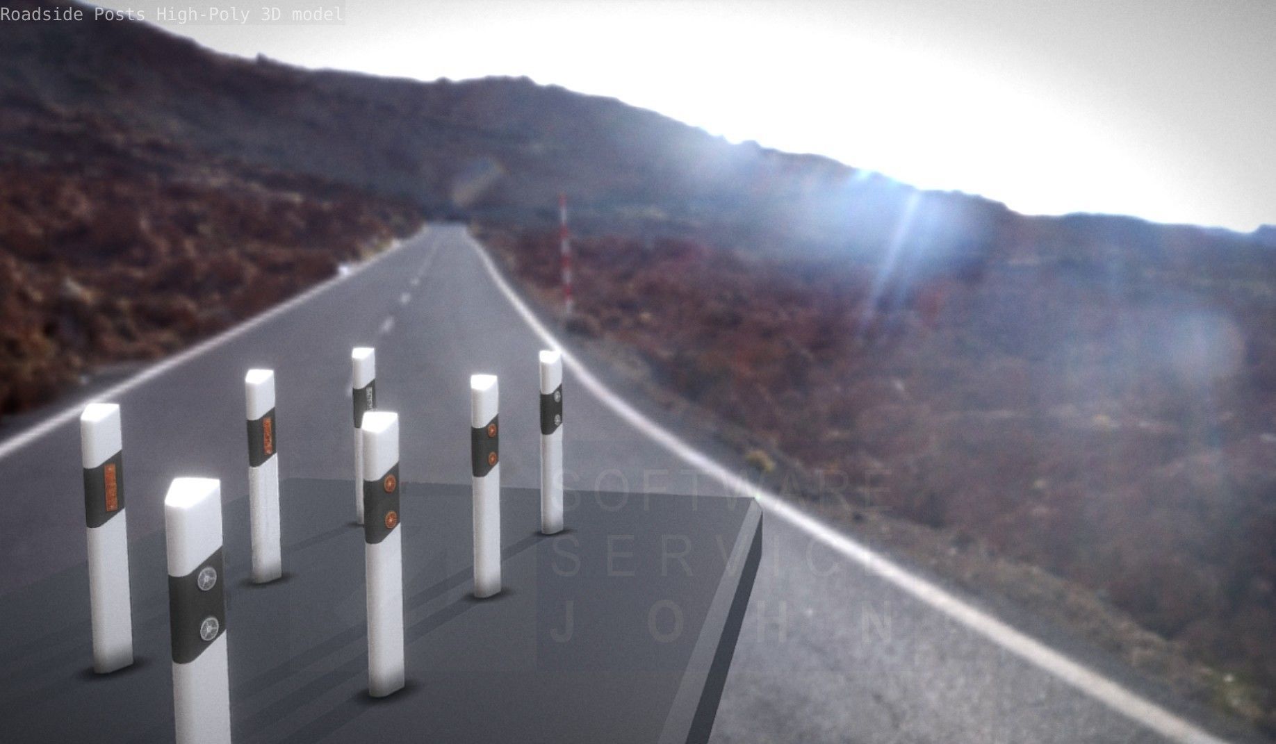 Roadside Posts High-Poly 3D model_21
