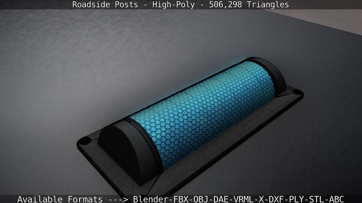 Roadside Posts High-Poly 3D model_130
