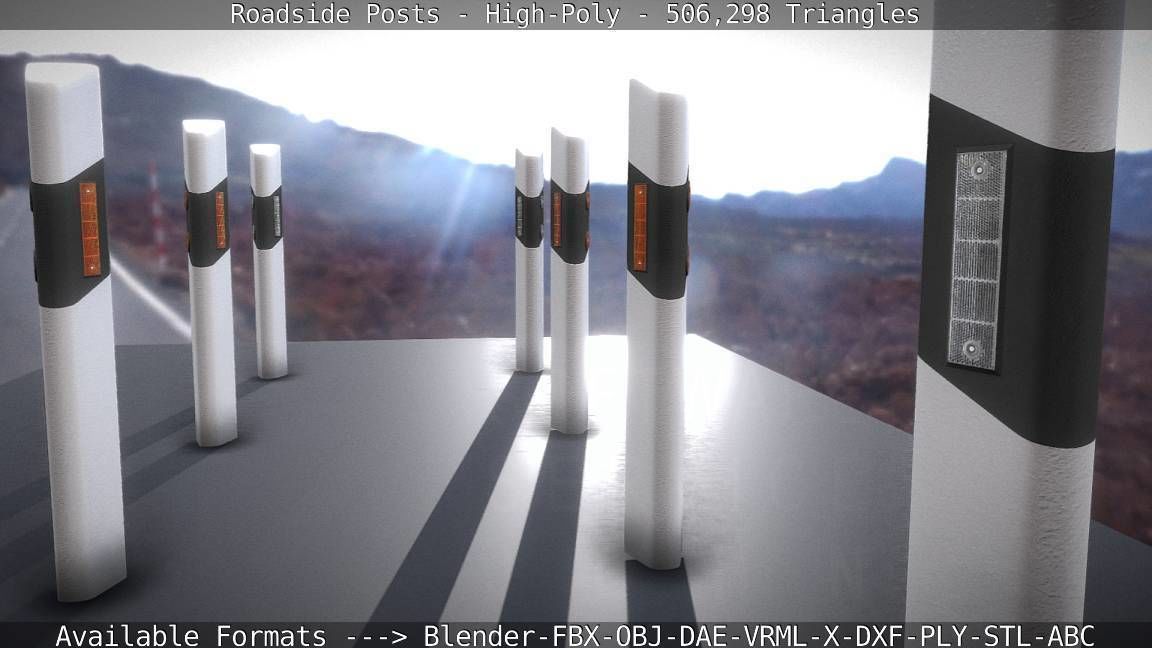 Roadside Posts High-Poly 3D model_111