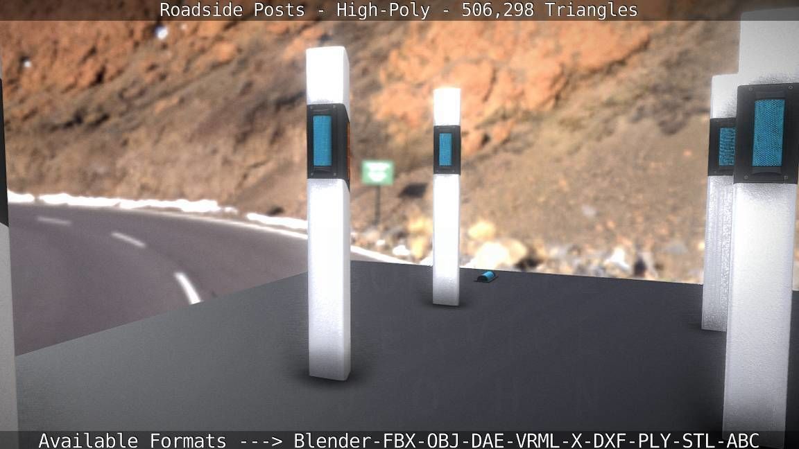 Roadside Posts High-Poly 3D model_120