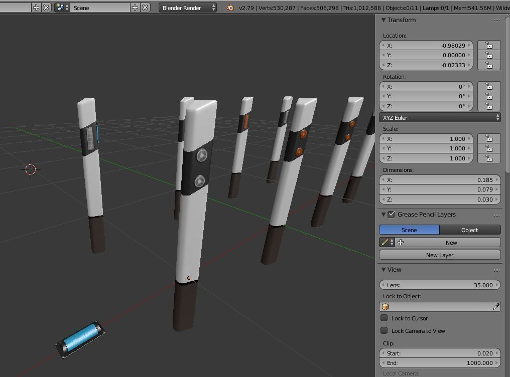 Roadside Posts High-Poly 3D model_2