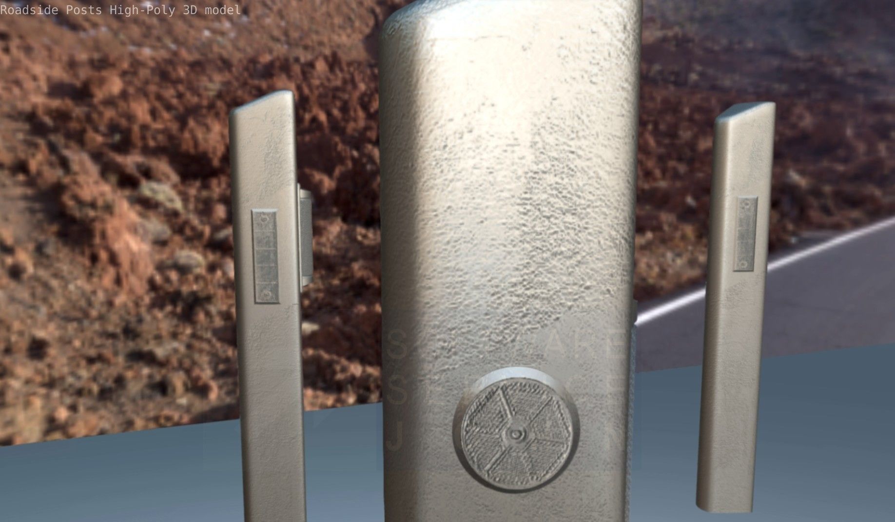 Roadside Posts High-Poly 3D model_67
