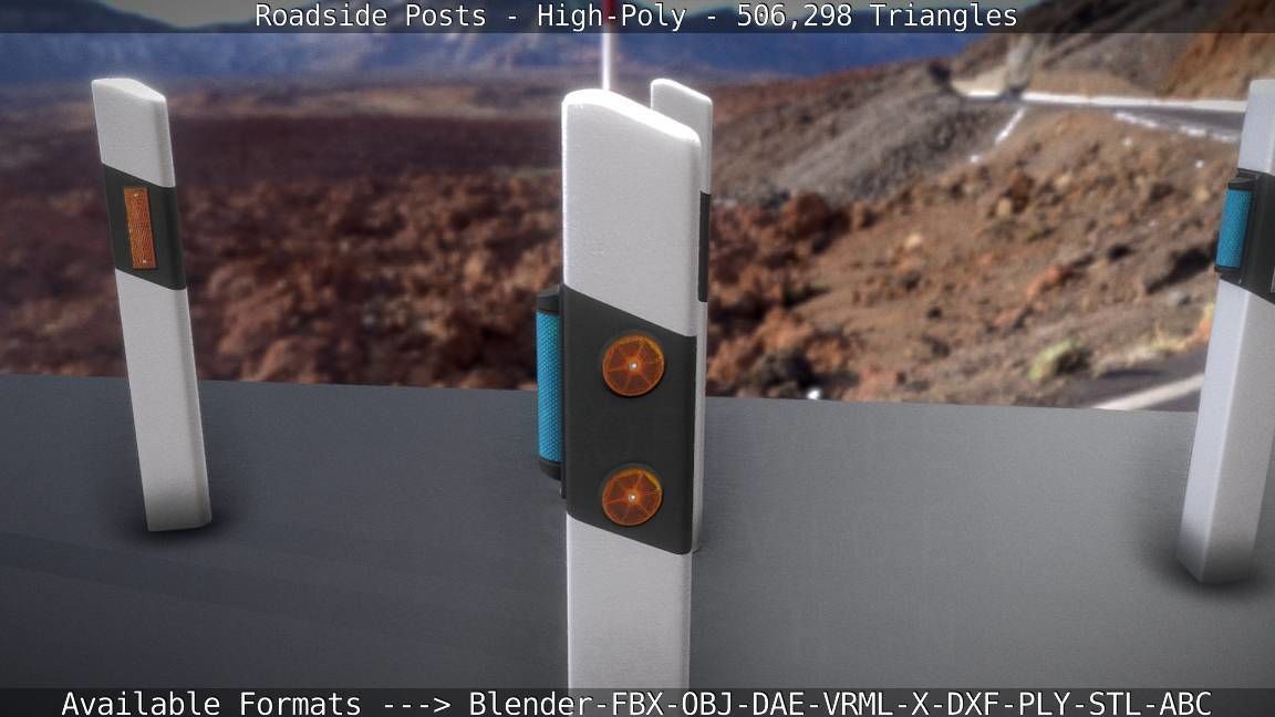 Roadside Posts High-Poly 3D model_113