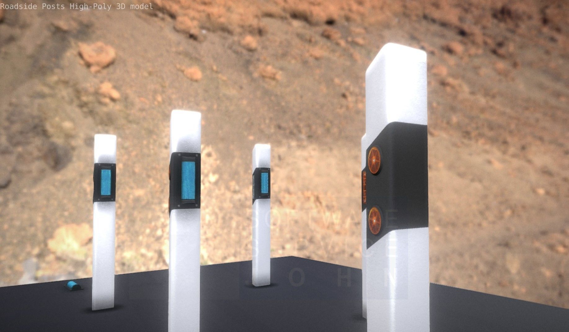 Roadside Posts High-Poly 3D model_14