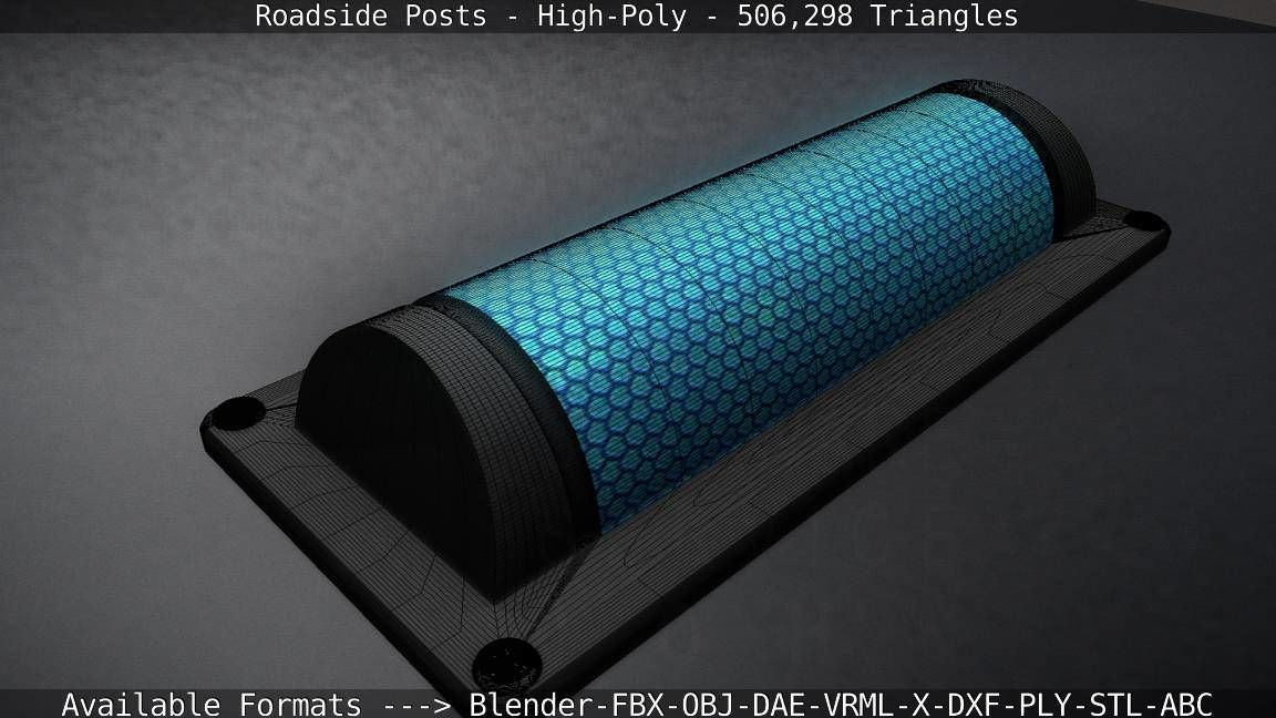 Roadside Posts High-Poly 3D model_133