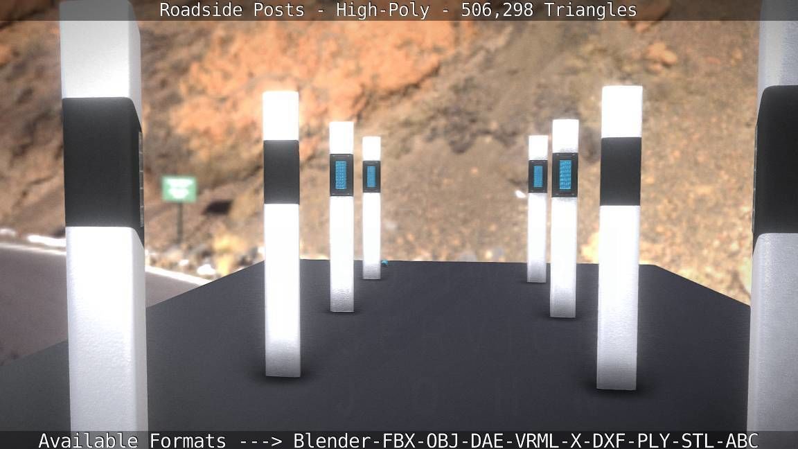 Roadside Posts High-Poly 3D model_92
