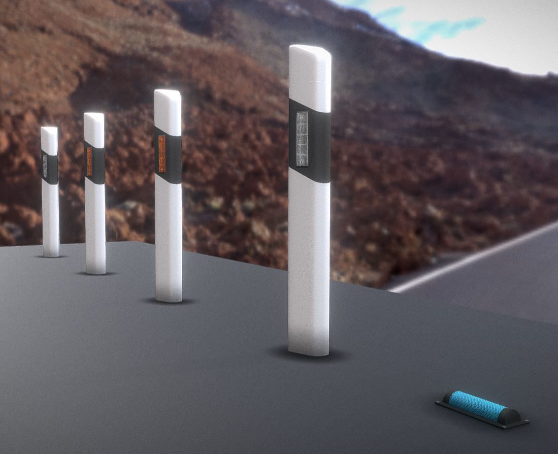 Roadside Posts High-Poly 3D model_7