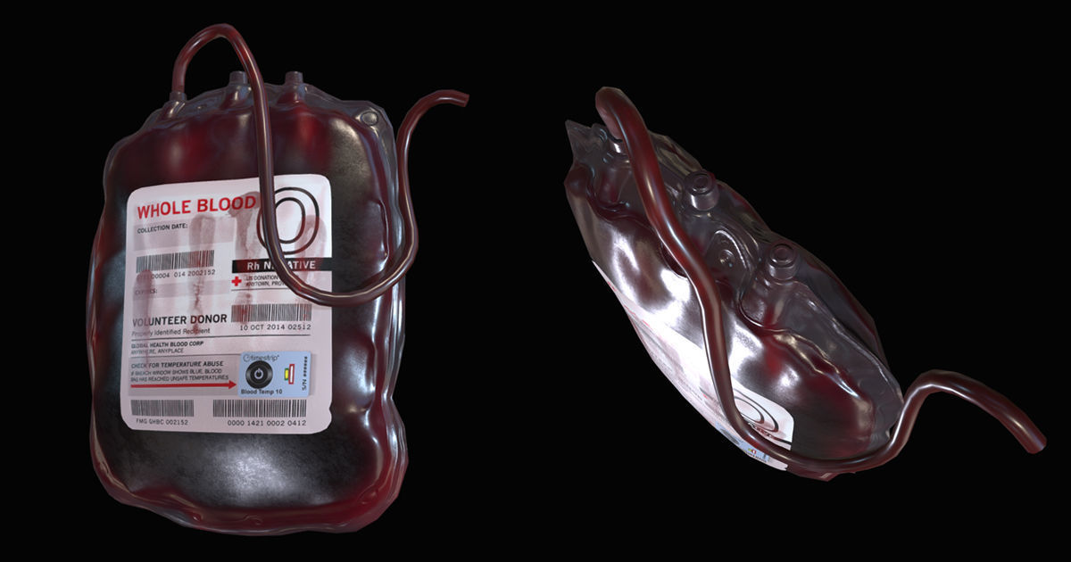 Blood Bag Low-poly 3D model_1