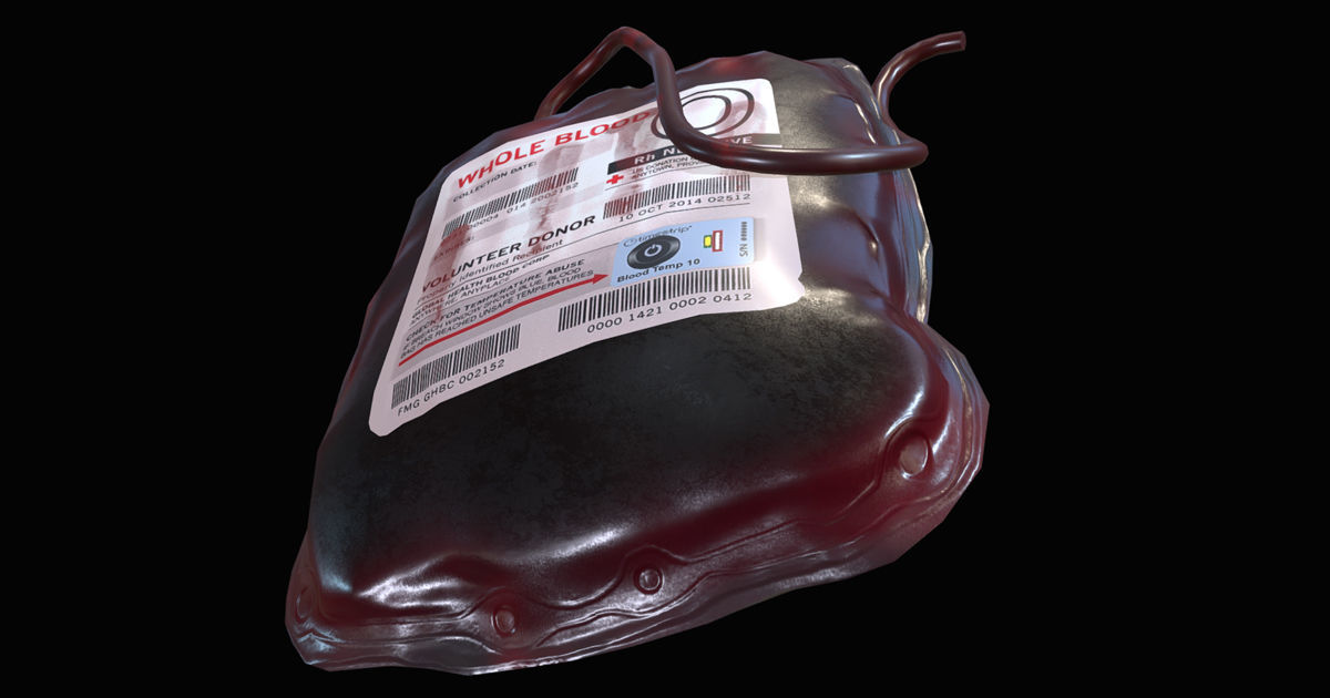 Blood Bag Low-poly 3D model_3