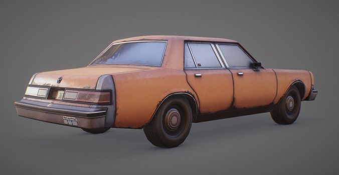 1980s Generic Sedan Low-poly 3D model