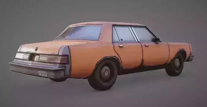 1980s Generic Sedan Low-poly 3D model