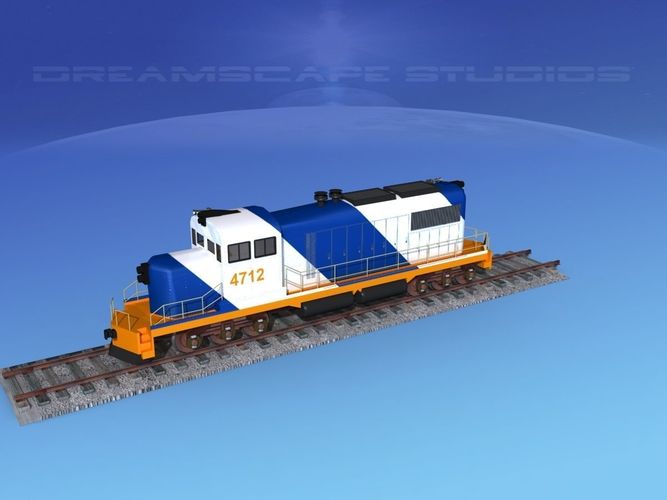 Diesel Locomotive V12 3D model