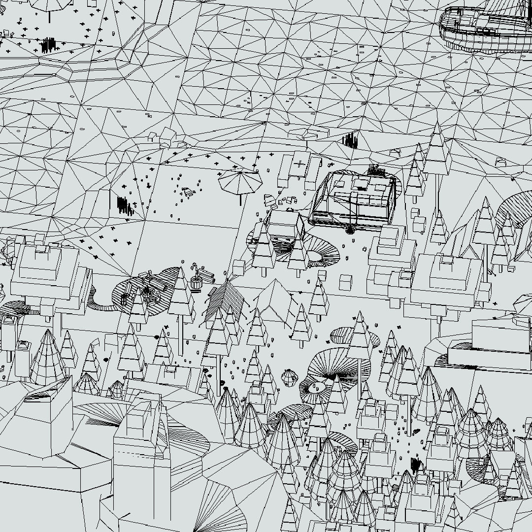 isometric style camping level constructor Low-poly 3D model_67