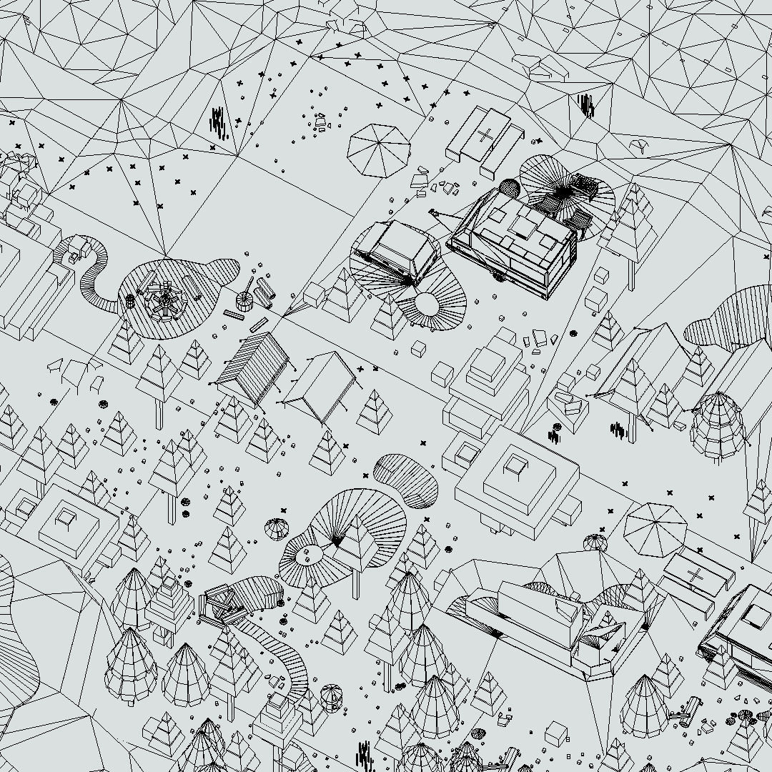 isometric style camping level constructor Low-poly 3D model_75