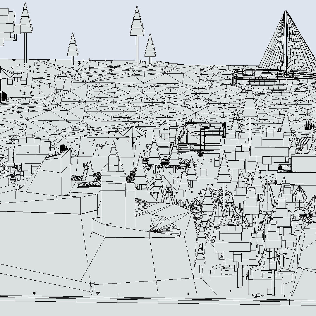 isometric style camping level constructor Low-poly 3D model_63