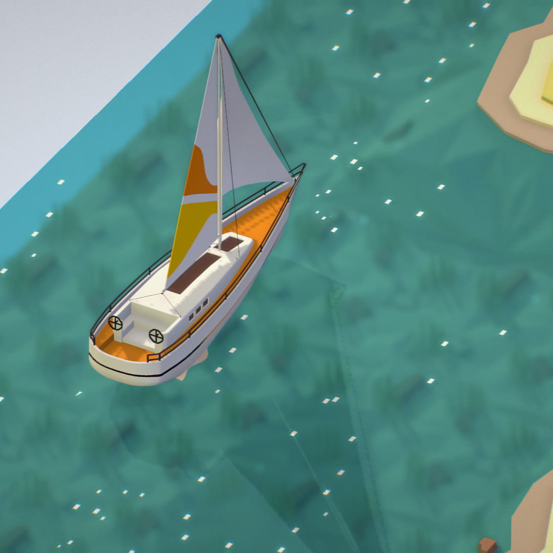 isometric style camping level constructor Low-poly 3D model_52