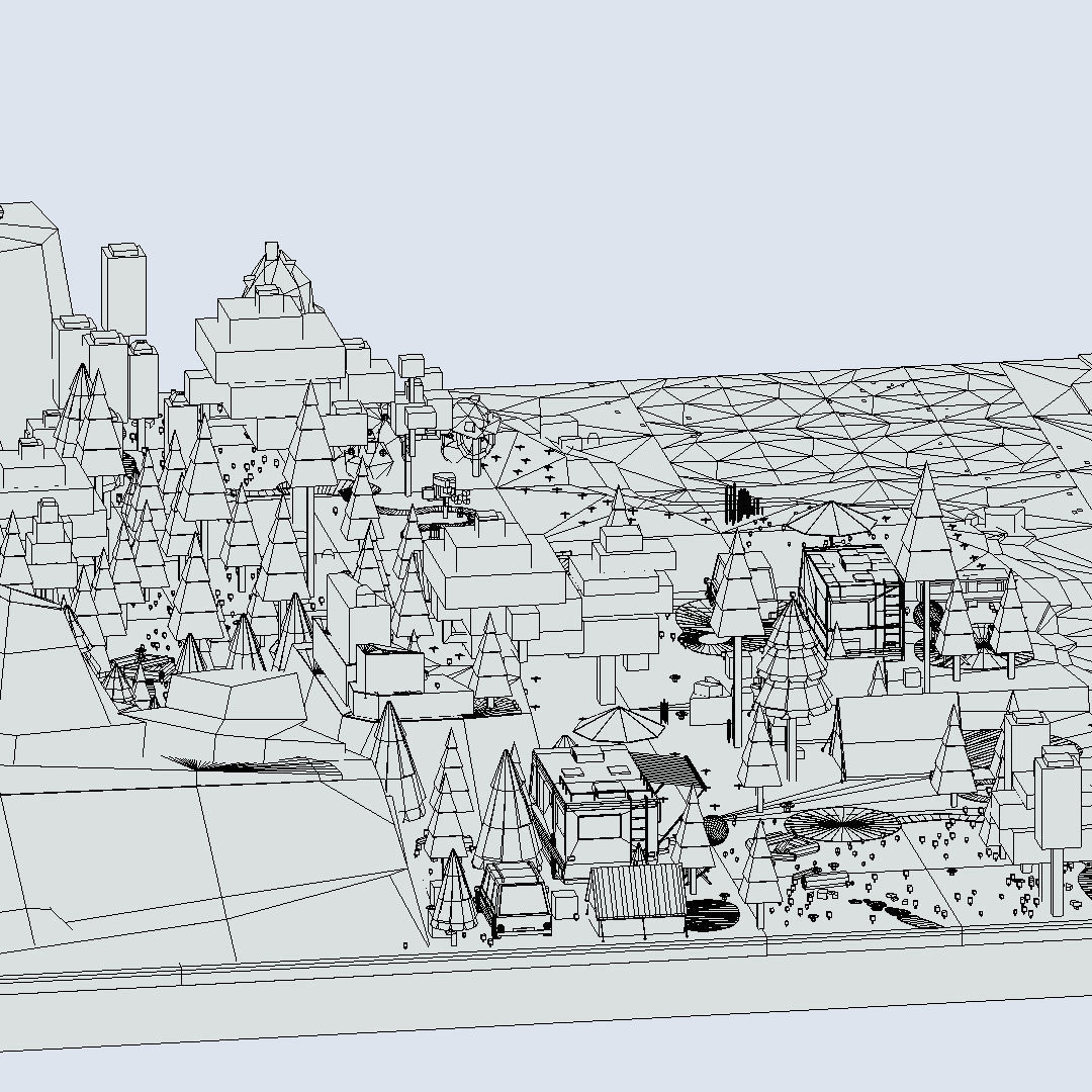 isometric style camping level constructor Low-poly 3D model_64