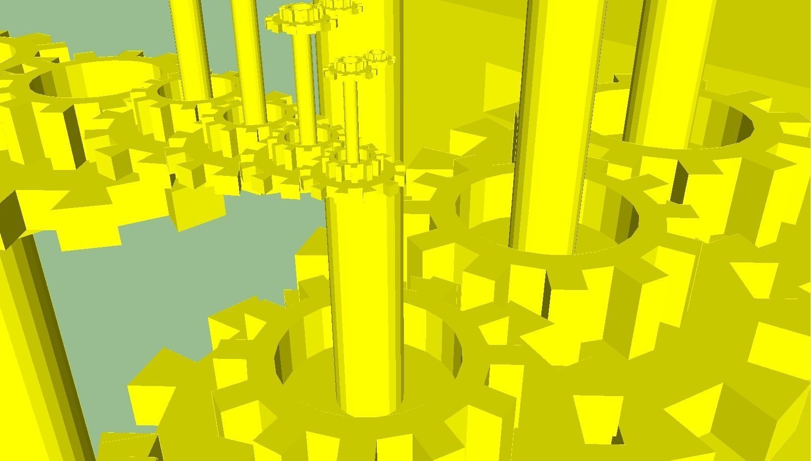 a big pile of gears large to small right-left Free 3D model