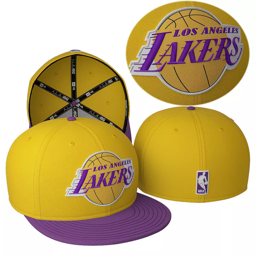 Baseball Cap LA Lakers 3D model_0
