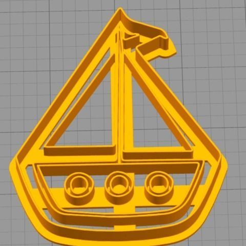 Cookie Cutter Sailboat Barco Velero 3D print model_1