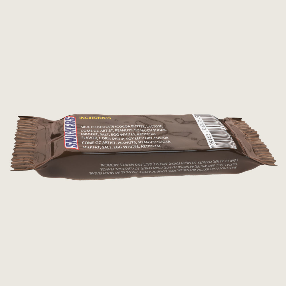 Snickers Chocolate Bar Low-poly 3D model_1