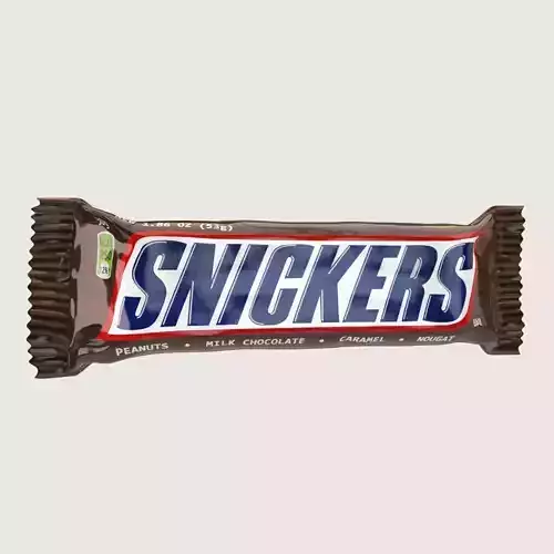 Snickers Chocolate Bar Low-poly 3D model