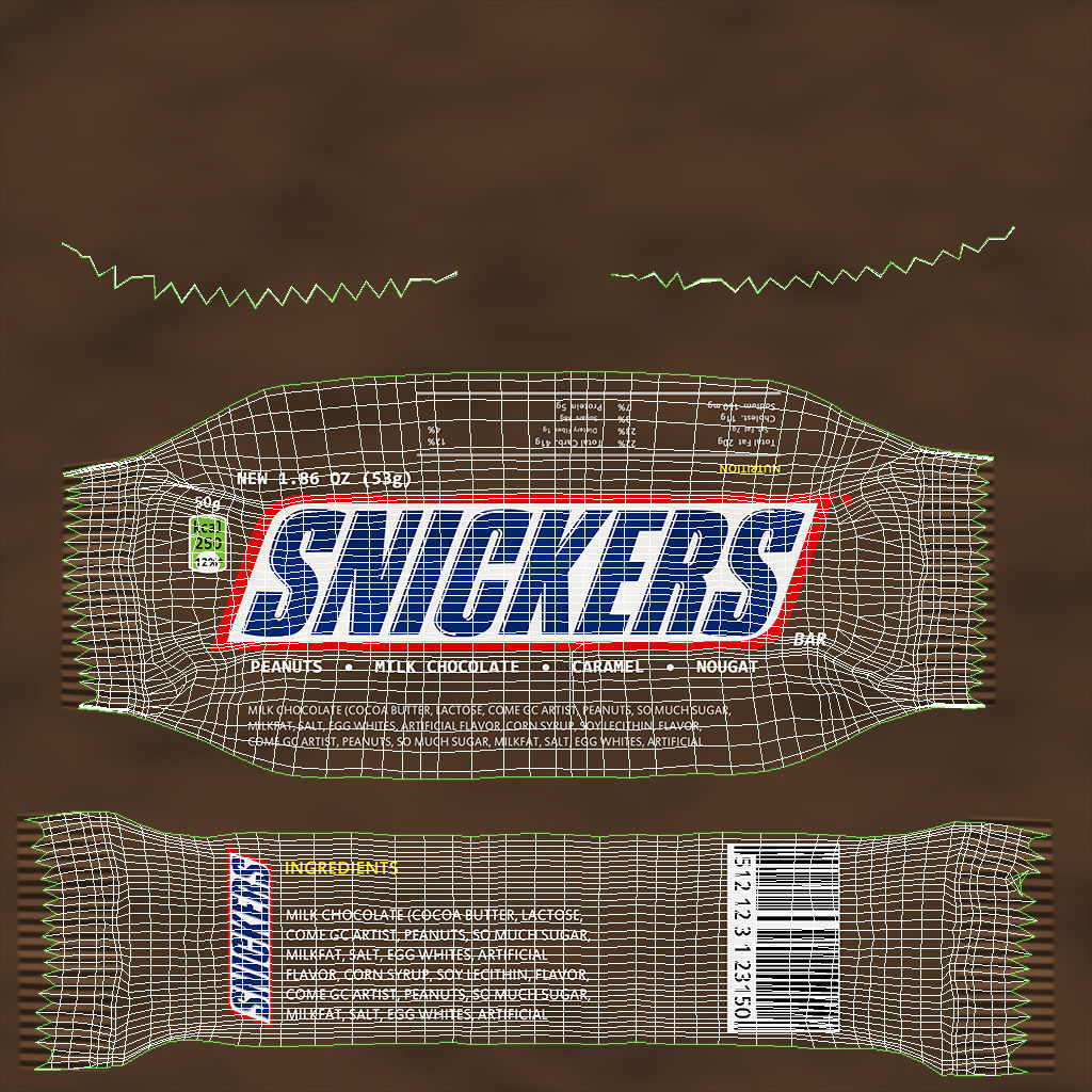 Snickers Chocolate Bar Low-poly 3D model_4