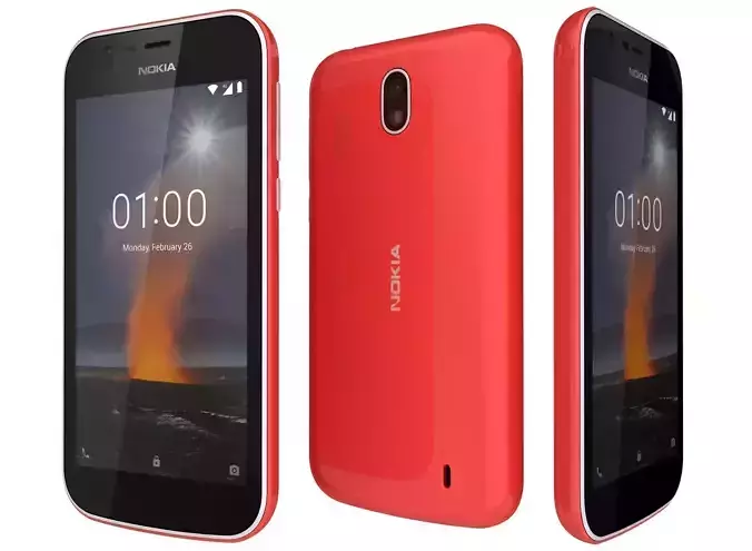 Nokia 1 Warm Red 3D model Nokia 1 Warm Red 3D model