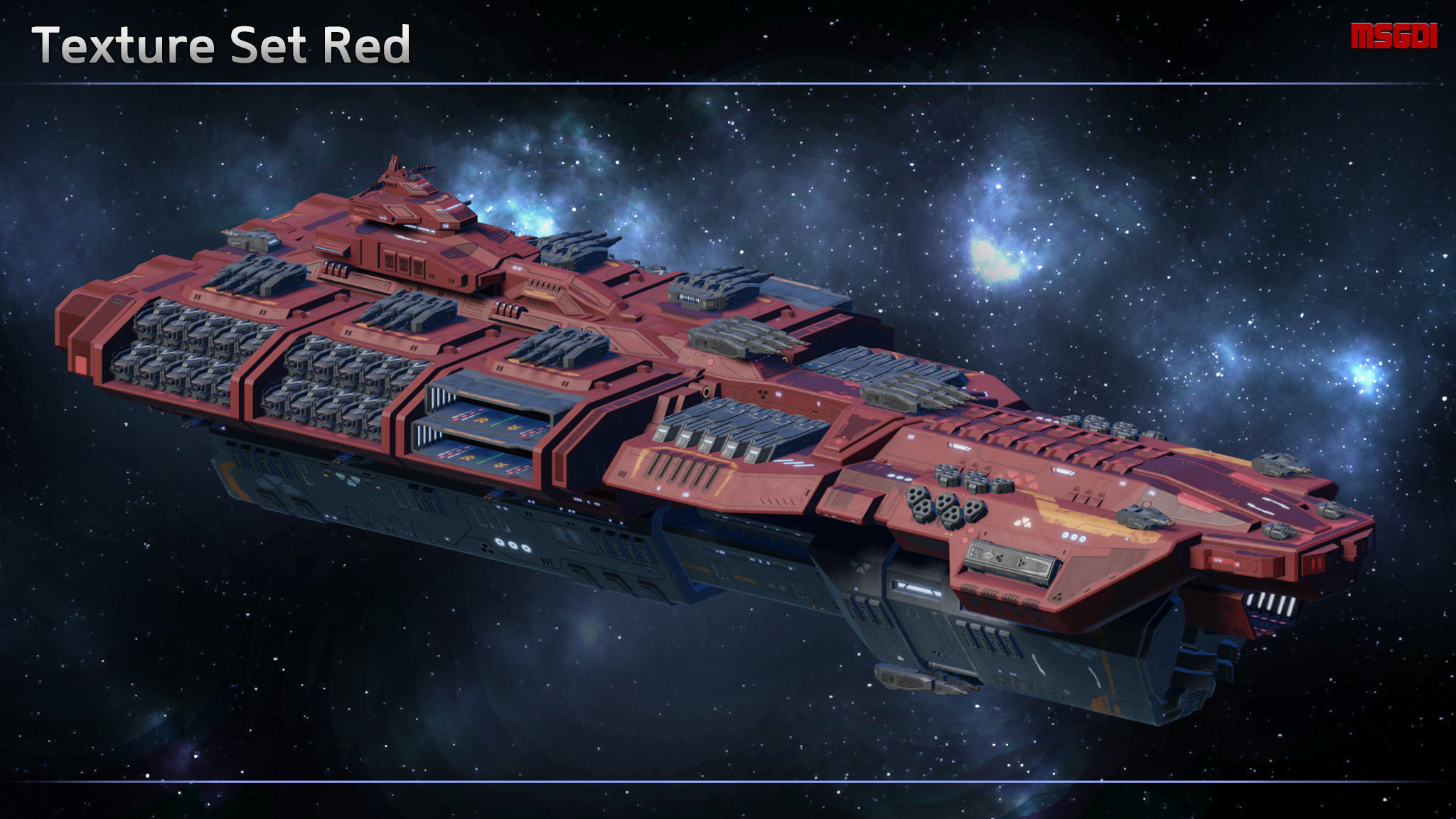 Spaceship Battleship Leviathan Low-poly 3D model_10